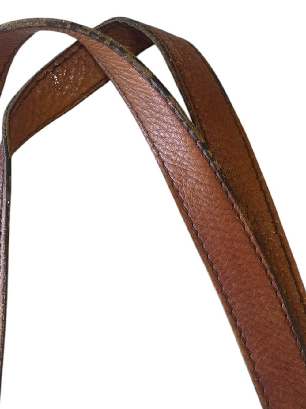 Vintage Fossil Woven Leather Shoulder Bag Tote Cognac Brown Boho Crossbody - Picture 13 of 14